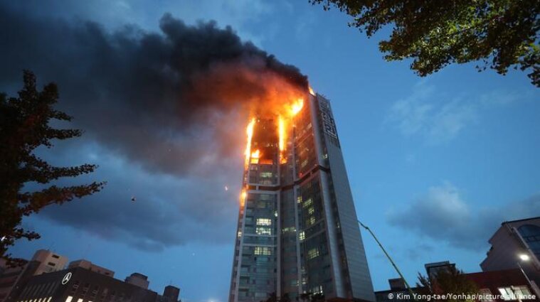 Пожар в Южной Корее - пострадали почти 90 человек