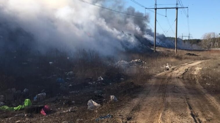 У Нових Петрівцях та Тарасівці на Київщині масштабно горять сміттєзвалища
