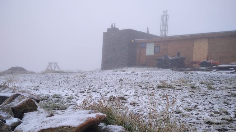 Первый снег выпал в Карпатах - фото