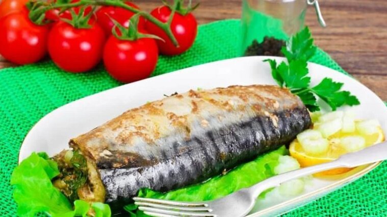 Рыба – это вкусно: фаршированная скумбрия, запеченная в духовке