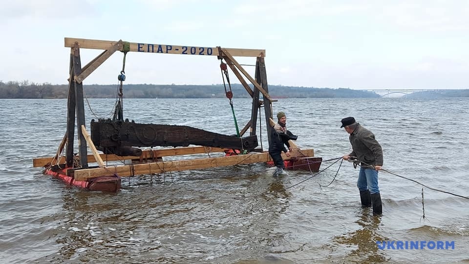 Лафет казацких времен, археология, находка, хортица, запорожье, казаки