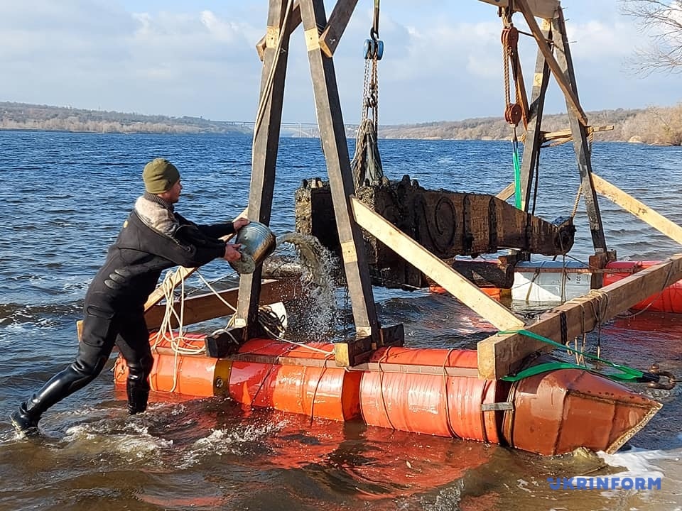 Лафет казацких времен, археология, находка, хортица, запорожье, казаки
