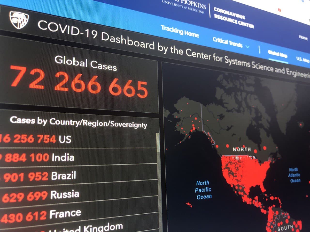 У світі виявили понад 72 млн хворих на COVID-19