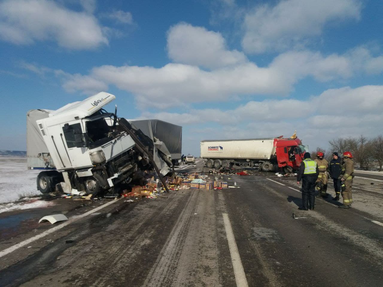 В Одесской области в результате столкновения двух фур погибли оба водителя