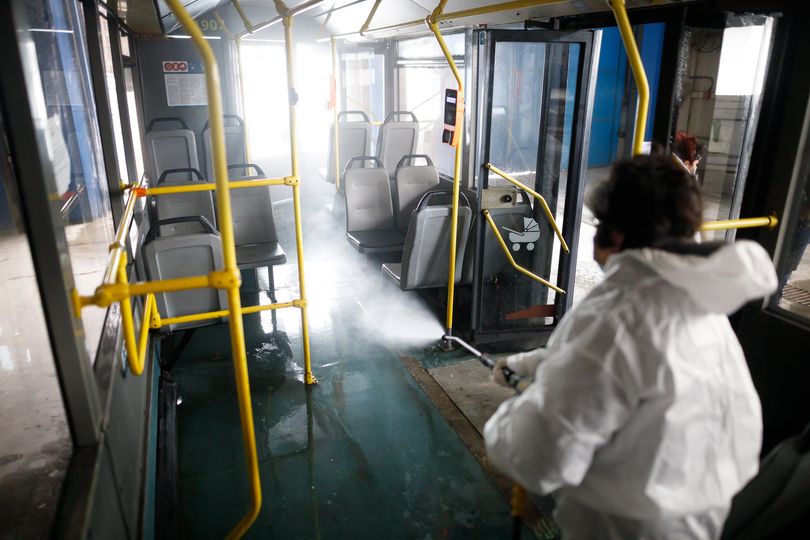 В Киеве усиленно дезинфицируют общественный транспорт