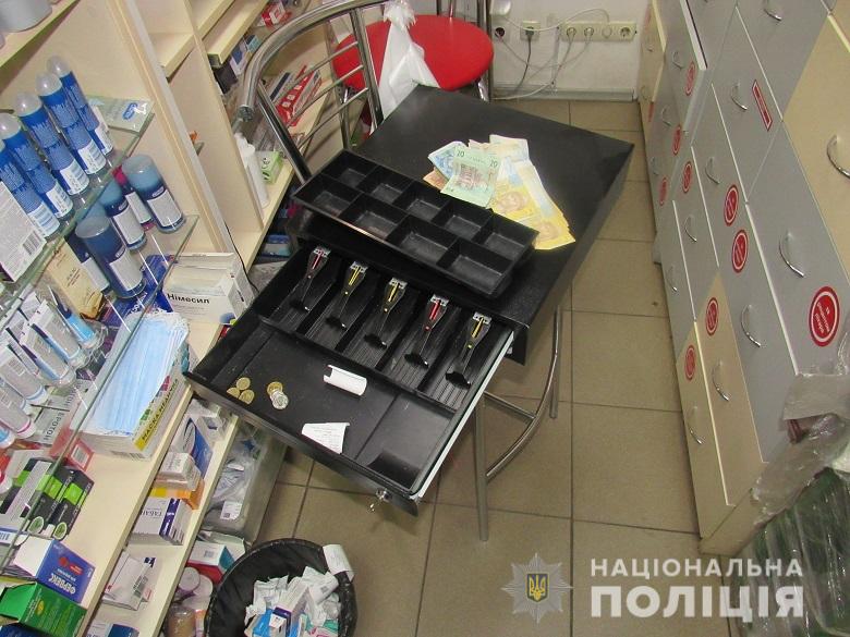 Ограбление аптеки в Киеве Фото: kyiv.npu.gov.ua