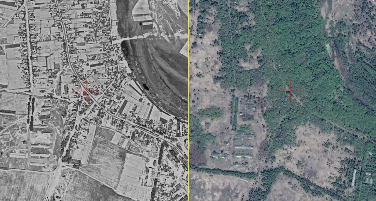 Слева – Припять и Чернобыль в 1982 году. Справа – зона отчуждения в наши дни / Фото: facebook.com/artemiy.kostyuk