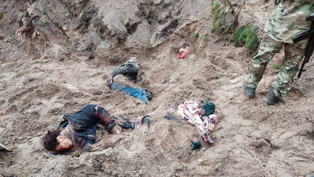 Закатовані та вбиті мирні жителі у Мотижині / Фото з Telegram