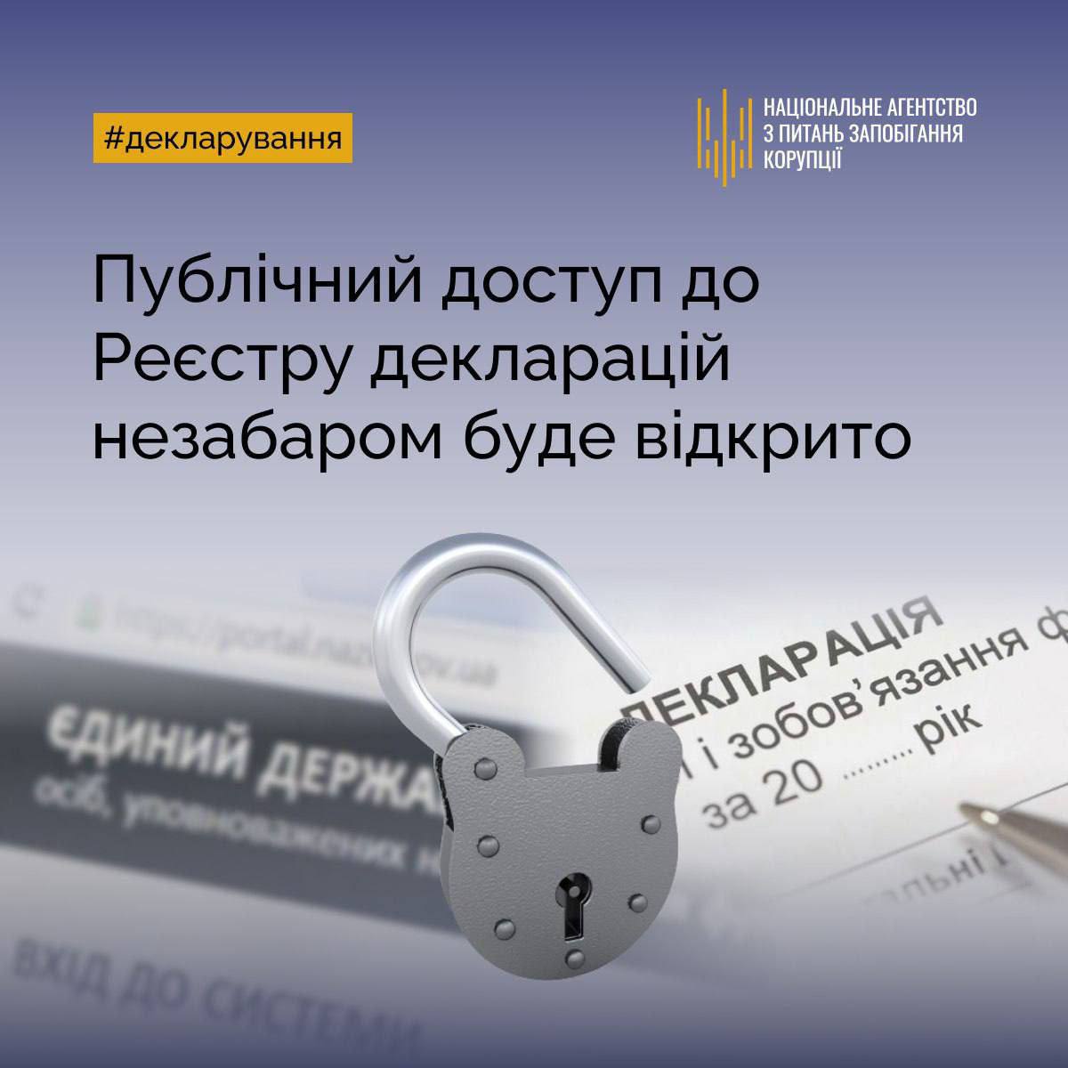 Публичный доступ в Реестр деклараций откроют после 10 декабря - НАПК