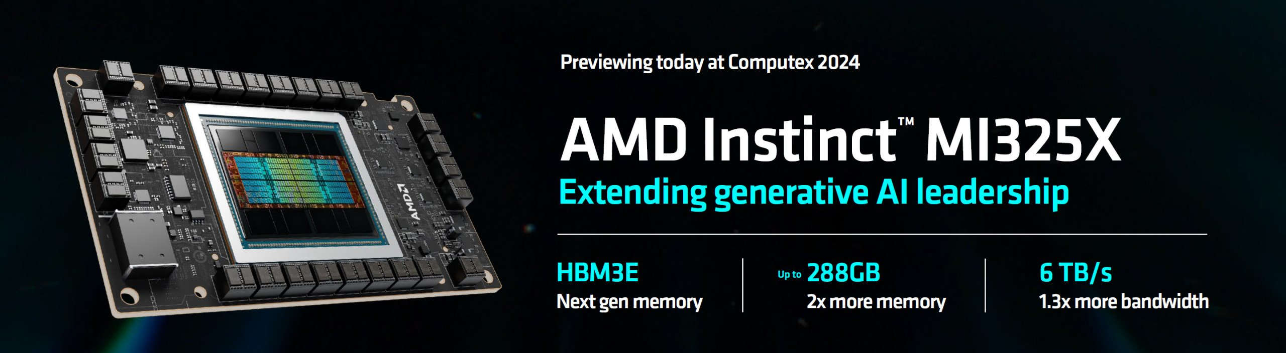 Американский AMD представил на выставке Computex в Тайбэе новейшие ускорители для обучения искусственному интеллекту