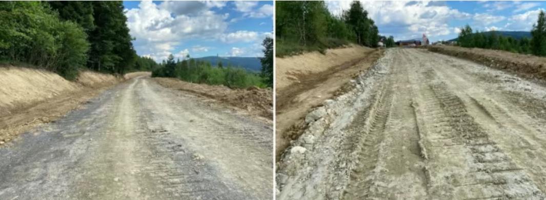 Дорога до хутора Гута всіяна будівельною технікою турецької компанії "Онур", яка збудувала і перший майже двокілометровий відтинок до "Панорами Східниця".