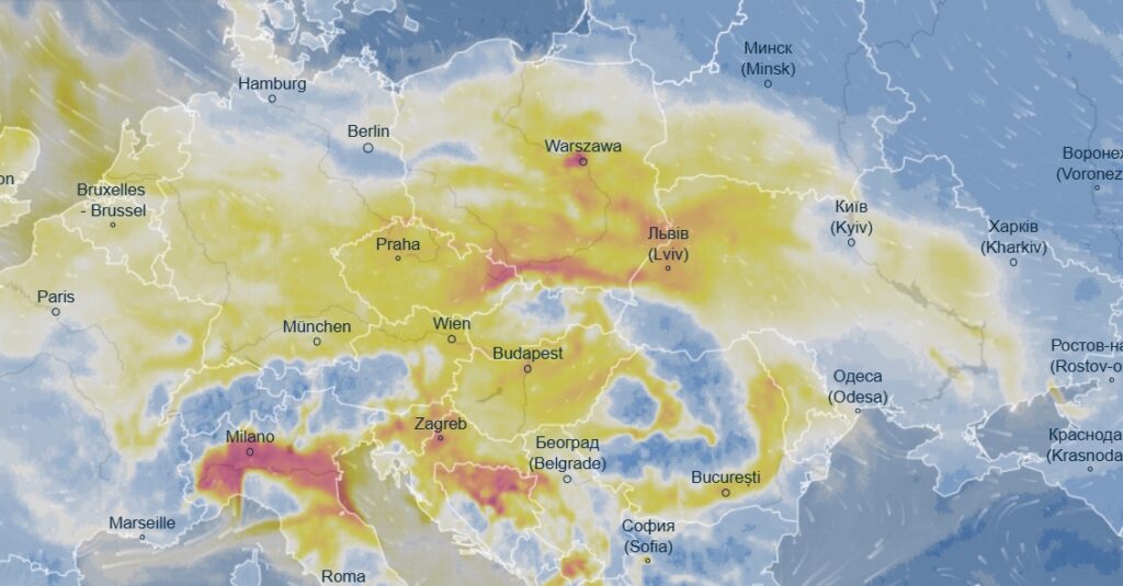 Украину накроет опасное облако загрязненного воздуха: уровень PM2.5 стремительно растет