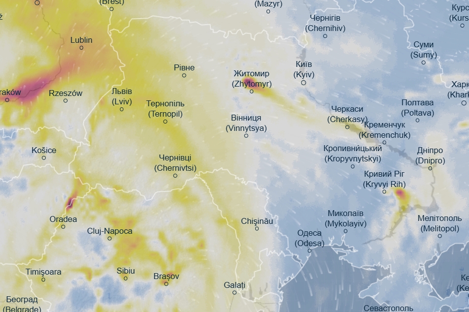Західний вітер принесе в Україну брудну хмару: де якість повітря погіршиться найбільше