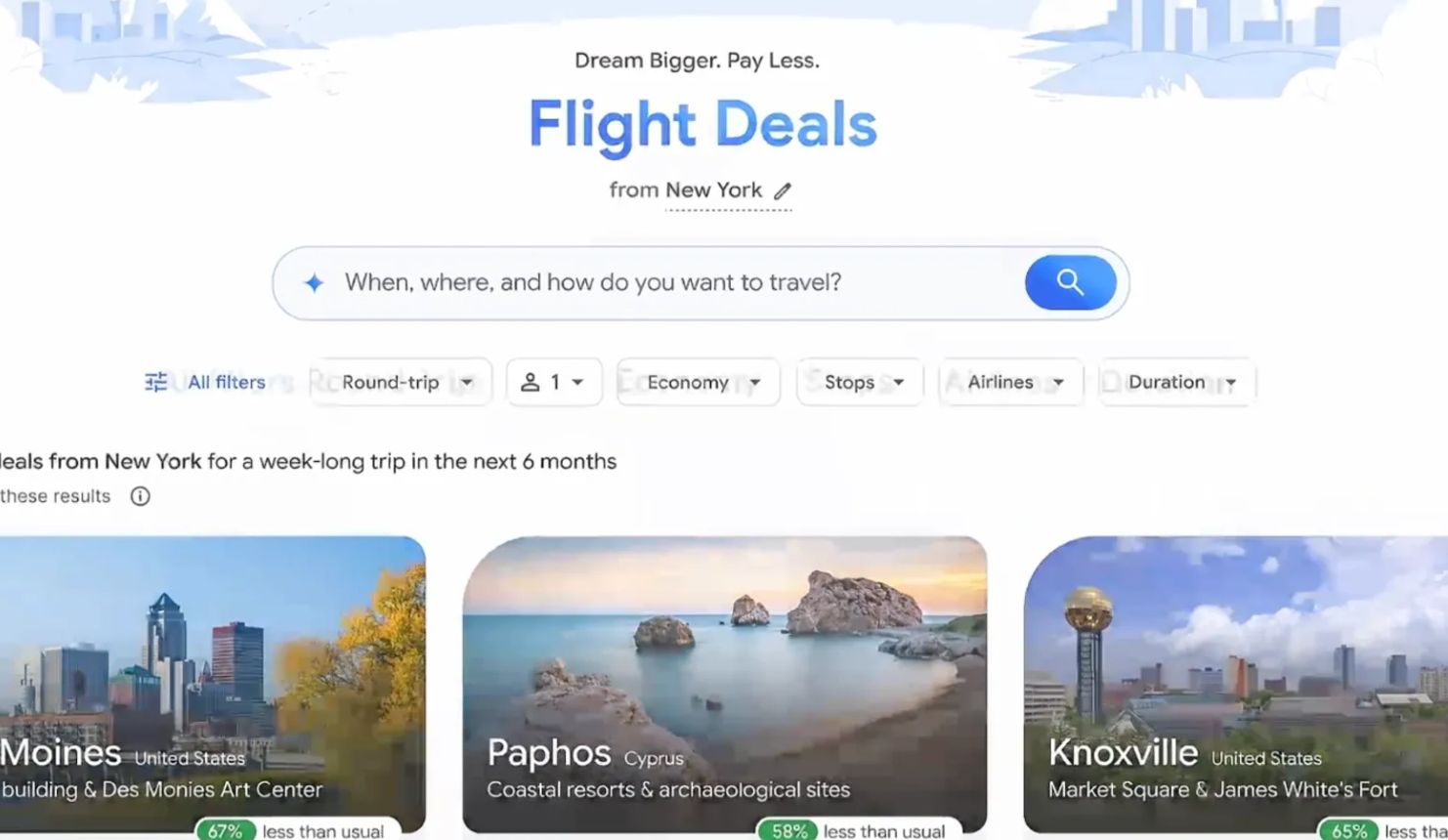 Google запустила ИИ-сервис для мгновенного поиска дешевых авиабилетов