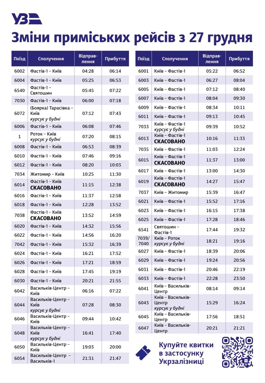 Расписание поездов