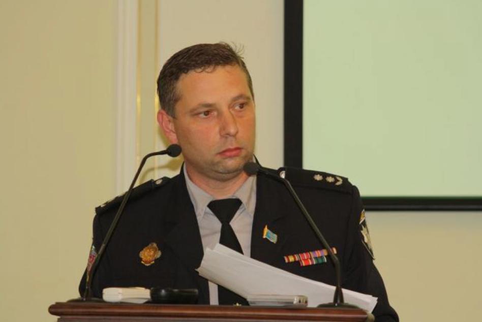 В’ячеслав Марков виступає на засіданні міської координаційної ради щодо попередження наркоманії в травні 2019 року